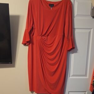 Connected Apparel Plus 3/4 Bell Sleeve Sheath Dress